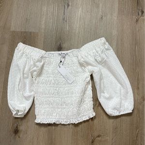 Steve Madden Off shoulder Lace Top White Sz Small